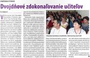 Čítať ďalej: Dvojdňové zdokonaľovanie učiteľov