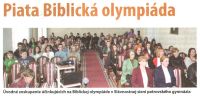 Čítať ďalej: Piata Biblická olympiáda 