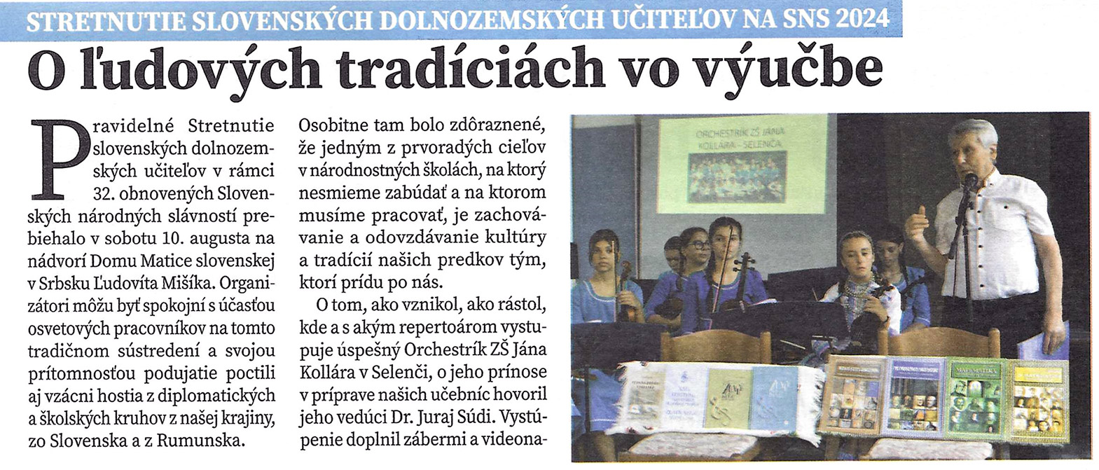 Stretnutie slovenských dolnozemských učiteľov na SNS 2024 tn